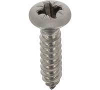 Tornillo de chapa de acero inoxidable A4 avellanado Pozidrive, 4,2 mm x 19 mm, DIN 7983, lote de 20, zinc blanco