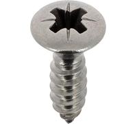 Tornillo de chapa de acero inoxidable A4 avellanado Pozidrive, 4,8 mm x 16 mm, DIN 7983, lote de 15