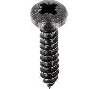 Tornillo de chapa de cabeza cilíndrica abombada Pozidrive, 2,9 mm x 13 mm, DIN 7981, cinc negro, lote de 70