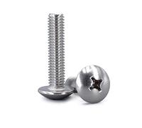 Tornillo de cruz, tornillos cabeza redonda cruzada, M2.5 × 6 mm, acero inoxidable 304, tipo Phillips, hongo, tornillo perno mecánico, 500 piezas, M3 x 30 m(M6x50mm40pcs)