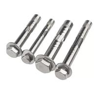 Tornillo de expansión interna hexagonal externo, acero inoxidable 304, M6, M8, M10, M12, manga, anclaje de hormigón, perno hexagonal de tensión integrada, 1 Uds.(80mm,M8)