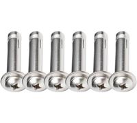 tornillo de expansión, Pernos de tornillo expansión 6 piezas, cabeza plana acero inoxidable, manguito transversal, perno fijación resistente(M6*40)