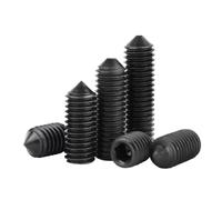 Tornillo de fijación con cabeza hexagonal, punta cónica, de acero al carbono negro, grado 12,9, M2, M2,5, M3, M4, M5, M6, M8, M10