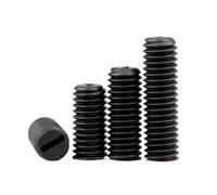 Tornillo de fijación de cabeza ranurada de nylon M3 M4 M5 M6 M8 M10 M12 Negro Blanco Aislamiento plástico Punta plana Tornillo prisionero(Black,M6x20mm(50pcs))