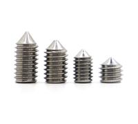 Tornillo de fijación hexagonal M2 M2.5 M3 M4 M5 M6 M8 M10 304 tornillos sin cabeza de punta cónica de acero inoxidable(12mm,M3 50pcs)
