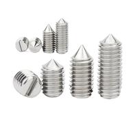 Tornillo de fijación mini de acero inoxidable 304 A2-70 con punta ranurada, rosca métrica, M1.6, M2, M2.5, M3, M4, M5, M6, M8, M10. Perno prisionero de punta cónica.(25mm,M6-20Pcs)