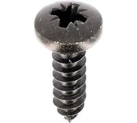 Tornillo de hoja de cabeza cilíndrica abombada Pozidrive en bolsita, 4,8 mm x 16 mm, DIN 7981, zinc negro, juego de 40