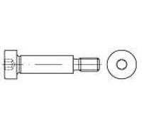 Tornillo de hombro ISO 7379, ajuste h8, M10 x 20, acero 12,9 en blanco, hexágono interior, 25 unidades