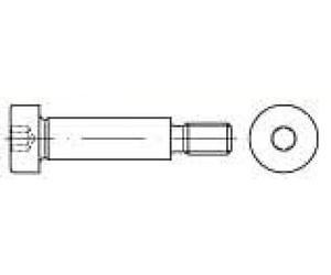 Tornillo de hombro ISO 7379, ajuste h8, M10 x 20, acero 12,9 en blanco, hexágono interior, 25 unidades