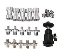 Tornillo De La Cámara, 21 Piezas 1/4 Pulgada 3/8 Pulgada Conversor Tornillos Roscados Montaje Adaptador Para Zapata Caliente Juego De Cabeza De Bola