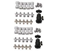 Tornillo de La Cámara, 42 Piezas 1/4 Pulgada 3/8 Pulgada Conversor Tornillos Roscados Montaje Adaptador para Zapata Caliente Juego de Cabeza de Bola