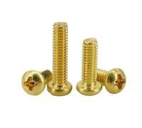 Tornillo de latón con rosca métrica, tornillo de inserción, tornillo de máquina eléctrica, tornillo de cabeza redonda avellanada M2 M2.5 M3 M4 M5 M6 M8(Round Head,M5x30 (10Pcs))