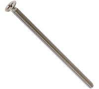 Tornillo de máquina de acero inoxidable 18-8, acabado liso, cabeza plana, unidad Phillips, cumple con ASME B18.6.3, 2-1/4 pulgadas de longitud, rosca parcial, #10-24 UNC Threads (paquete de 25)