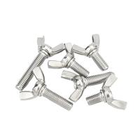 Tornillo de mariposa de acero inoxidable 304, M6, M8, M10, M12, for ala, for apretar a mano, 6 mm, 8 mm, 30 mm, 40 mm y 50 mm(M6x40mm 5pcs)