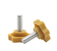 Tornillo de mariposa moleteado, 5 piezas M6 M8 M10 Tornillos con mango estrella amarilla roscado 38 mm Perillas agarre sujeción(M6*30mm)
