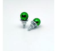 Tornillo de matrícula, patrón de diamante esférico para rosca M6 de estilo americano, perno de matrícula de modelo de automóvil, acabado cromado (verde)