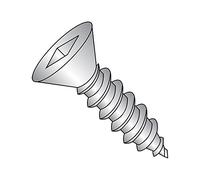 Tornillo de metal de hoja de acero inoxidable 18-8, acabado liso, cabeza plana de 82 grados, unidad cuadrada, tamaño de rosca #10-12, 1-1/4 pulgadas de longitud (paquete de 50)