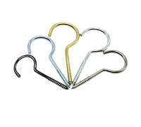 Tornillo de metal en forma de C que cuelga el hardware de alambre al aire libre luces de suspensión ganchos de techo autorroscantes en platinos chapados en zinc de madera(Zinc Platinum,60x21mm 5PCS)