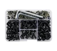 Tornillo de Montaje para Motocicleta Kit Completo 155 Piezas Tornillos Tuercas Carenado Motocicleta para Vulcan para S 650 para ZX10R para KLX250(Negro)