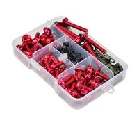 Tornillo de Montaje para Motocicleta Kit Completo 177 Piezas Carenado Motocicleta: Tornillos Tuercas para ZX7R para ZX9R para ZX12R para ZX14R GTR(Rojo)