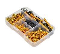 Tornillo de Montaje para Motocicleta Kit Completo 177 Piezas Carenado Motocicleta: Tornillos Tuercas para ZX7R para ZX9R para ZX12R para ZX14R GTR(Gold)