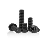 Tornillo de nailon M2 M2.5 M3 M4 M5 M6 M8, nailon blanco/negro, aislamiento de plástico, Phillips Cross, tornillo de cabeza redonda empotrada(Black,M2.5x8 50pcs)