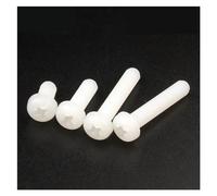 Tornillo de nailon M2 M2.5 M3 M4 M5 M6 M8, nailon blanco/negro, aislamiento de plástico, Phillips Cross, tornillo de cabeza redonda empotrada(White,M2.5x8 50pcs)