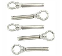 Tornillo de ojo de acero inoxidable 304, Tornillo de ojo expansión acero inoxidable M6 x 70 mm for hormigón, plateado, 1 unidad/5 unidades(5pcs)