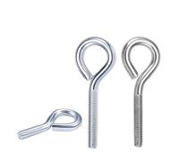 Tornillo de ojo de oveja de acero al carbono 304 cincado, M3 M4 M5 M6 M8 M10 M12, gancho cerrado con anillo(Zinc Plated,25MM_M4-10PCS)