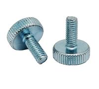 Tornillo de pulgar de cabeza plana M4x10mm, tornillos de pulgar de cabeza moleteada, acero al carbono, galvanizado, totalmente roscado (20 piezas)