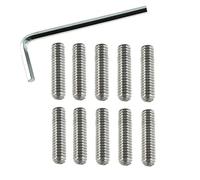 Tornillo de punta cónica LUORNG 10 tornillos de cabeza Allen de acero inoxidable 304 de 1/4-20 x 1 pulgada, juego de punta plana, perno sin cabeza hexagonal con llave hexagonal