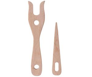 Tornillo de punto, horquilla de Lucet y aguja de nalbinding de ojos grandes, cortes de madera de madera Lucet, herramientas de tejido de bricolaje para pulseras, collar, herramientas trenzadas