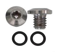 Tornillo de purga de freno de bicicleta de titanio ligero M5x5-8mm con junta tórica para mantenimiento y sellado de mango de freno de disco de aceite (plata)