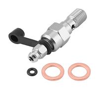 Tornillo de purga M10 * 1.25mm Tornillo de purga del cilindro maestro del freno de la motocicleta Tornillo Banjo de pezón de aluminio universal con arandelas de 2 piezas y kit de junta tórica(Plata)