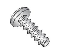 Tornillo de rosca de acero inoxidable 410 para plástico, acabado pasivado, cabeza de sartén, Phillips Drive, tamaño de rosca de 6 a 19 mm, longitud de 3/8 (paquete de 50)