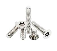 Tornillo de seguridad a prueba de manipulaciones, cabeza avellanada plana Torx de acero inoxidable 304, M2, M2.5, M3, M4, M5, M6, M8, con pasador de columna(45mm,5pcs M6)