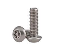 Tornillo de seguridad cabeza plana redonda Torx 6 acero inoxidable 304, M6, x 10, 12, 14, con pasador seis lóbulos y(10Pcs M6x12)