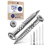 Tornillo de terraza de acero inoxidable Muesca de corte TORX, cabeza redondeada y sin nervaduras C1 5-mm de espesor 50-mm de longitud 400 unidades 32-mm de rosca parcial Tornillo 5x50