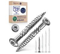 Tornillo de terraza de acero inoxidable Muesca de corte TORX, cabeza redondeada y sin nervaduras V2A 5-mm de espesor 50-mm de longitud 800 unidades 32-mm de rosca parcial Tornillo 5x50