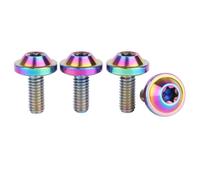 Tornillo de titanio, 4 tornillos de titanio M4x10, 15 y 20 mm con cabeza Torx for bicicleta y motocicleta.(Ranibow,M4x10mm)