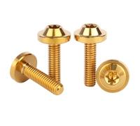 Tornillo de titanio, 4 tornillos de titanio M4x10, 15 y 20 mm con cabeza Torx for bicicleta y motocicleta.(Gold,M4x15mm)