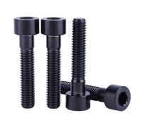 Tornillo de titanio, 4 tornillos de titanio Ti, tornillo de columna M6, perno hexagonal Allen(Black,M6x30mm)