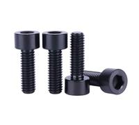 Tornillo de titanio, 4 tornillos de titanio Ti, tornillo de columna M6, perno hexagonal Allen(Black,M6x18mm)