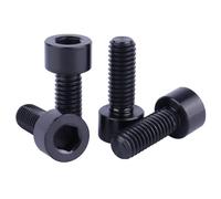 Tornillo de titanio, 4 tornillos de titanio Ti, tornillo de columna M6, perno hexagonal Allen(Black,M6x16mm)