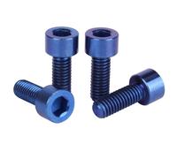 Tornillo de titanio, 4 tornillos de titanio Ti, tornillo de columna M6, perno hexagonal Allen(Blue,M6x16mm)