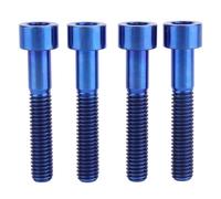 Tornillo de titanio, 4 tornillos de titanio Ti, tornillo de columna M6, perno hexagonal Allen(Blue,M6x35mm)