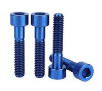 Tornillo de titanio, 4 tornillos de titanio Ti, tornillo de columna M6, perno hexagonal Allen(Blue,M6x30mm)