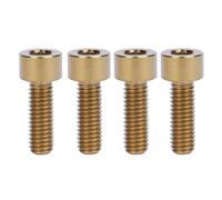 Tornillo de titanio, 4 tornillos de titanio Ti, tornillo de columna M6, perno hexagonal Allen(Gold,M6x18mm)