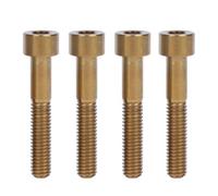 Tornillo de titanio, 4 tornillos de titanio Ti, tornillo de columna M6, perno hexagonal Allen(Gold,M6x35mm)