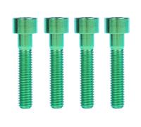 Tornillo de titanio, 4 tornillos de titanio Ti, tornillo de columna M6, perno hexagonal Allen(Green,M6x30mm)